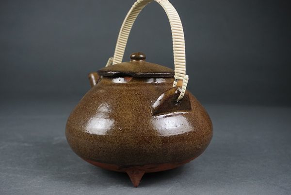 B-459□鹿児島 薩摩焼 苗代川焼蕎麦釉急須 茶道具煎茶具 | [東山