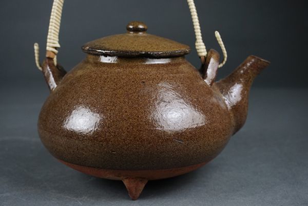 B-459□鹿児島 薩摩焼 苗代川焼蕎麦釉急須 茶道具煎茶具 | [東山