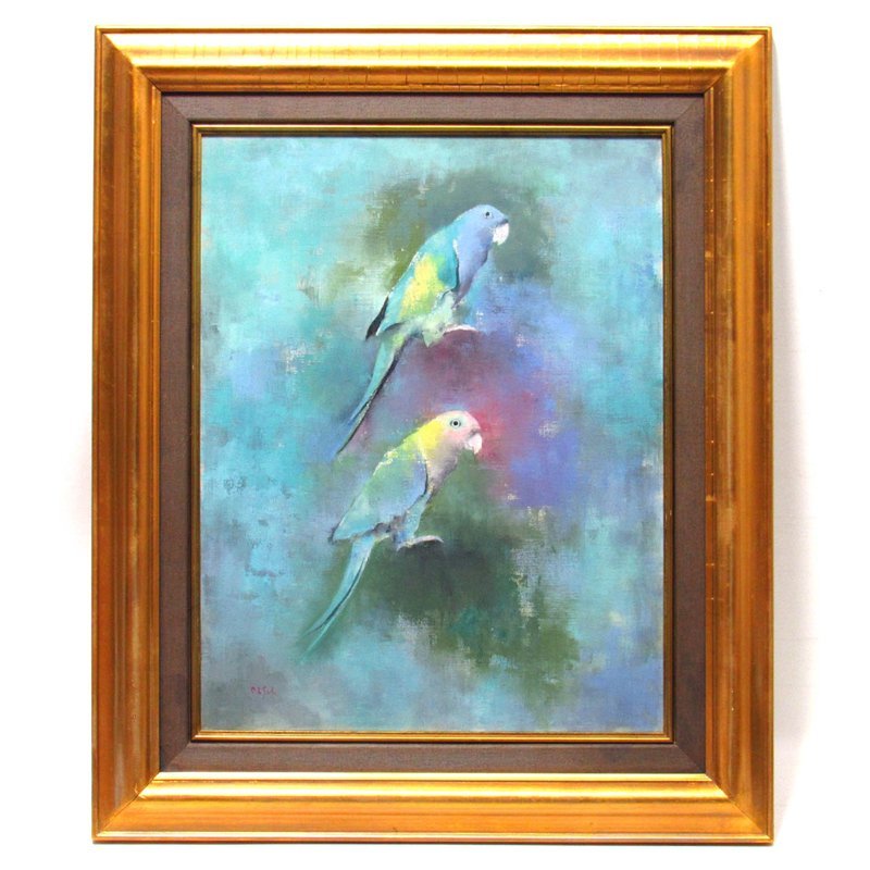 五百住乙人 インコ 油絵 F3号 - メルカリ