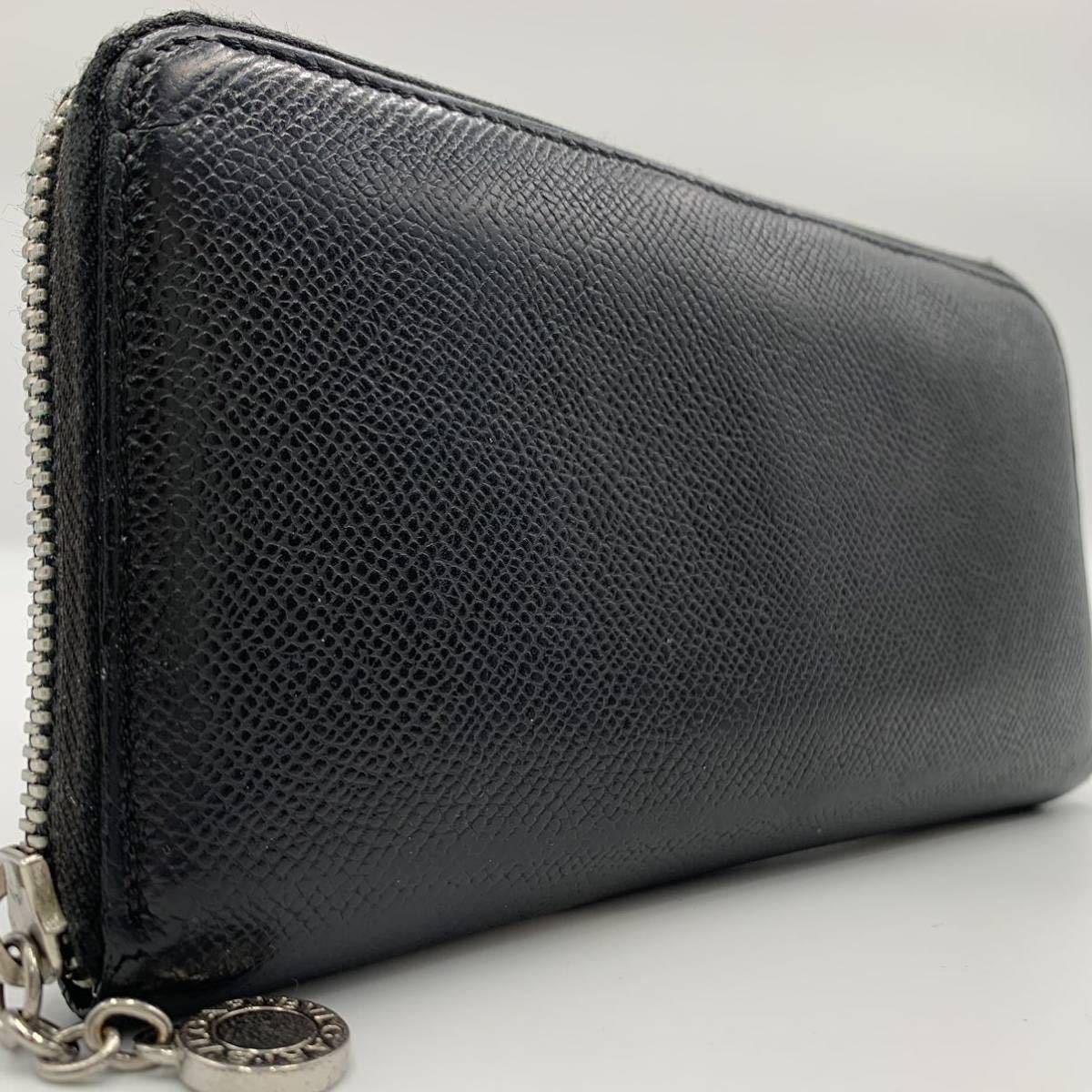 美品》BVLGARI ブルガリ クラシコ グレイン レザー シルバー金具 