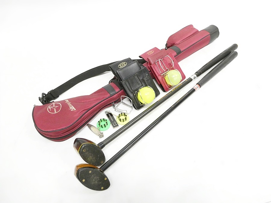 02 68-539560-16 [Y] BBB Classic BBB-004 ダンロップ TOUR SPECIAL DP-105 パークゴルフ クラブ 2本 右利き用 ボール 2個 ケース 付 旭68