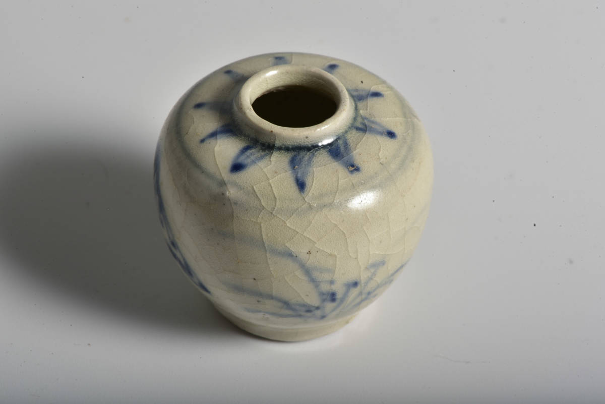 中国美術 古染付 花鳥紋小壺・唐物 明時代 染付山水紋盃 五客 煎茶道具