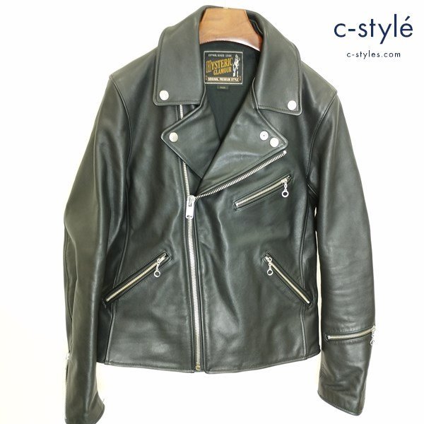 L136c [人気] HYSTERIC GLAMOUR キップレザーダブルライダース