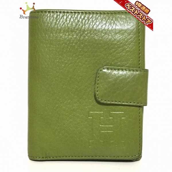 ヒロフ HIROFU Wホック財布 - レザー カーキ 財布
