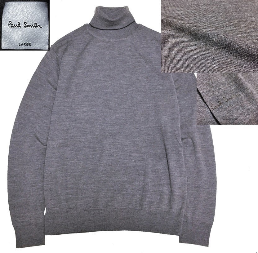 美品 Paul Smith ポールスミス ロゴ刺繍入り タートルネック 上質 