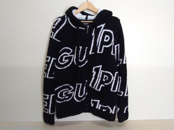 1PIU1UGUALE3 RELAX/ウノピゥウノウグァーレトレリラックス　総柄ロゴニットパーカー　ジップアップ　パイル地　サイズL