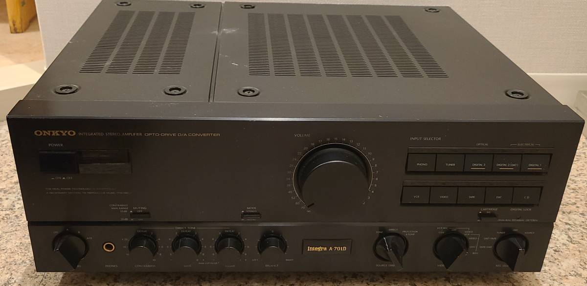 nn0909 221 中古 ONKYO オンキョー INTEGRA A-701D プリメインアンプ オーディオアンプ オーディオ機器 アンプ 本体のみ 通電確認済み