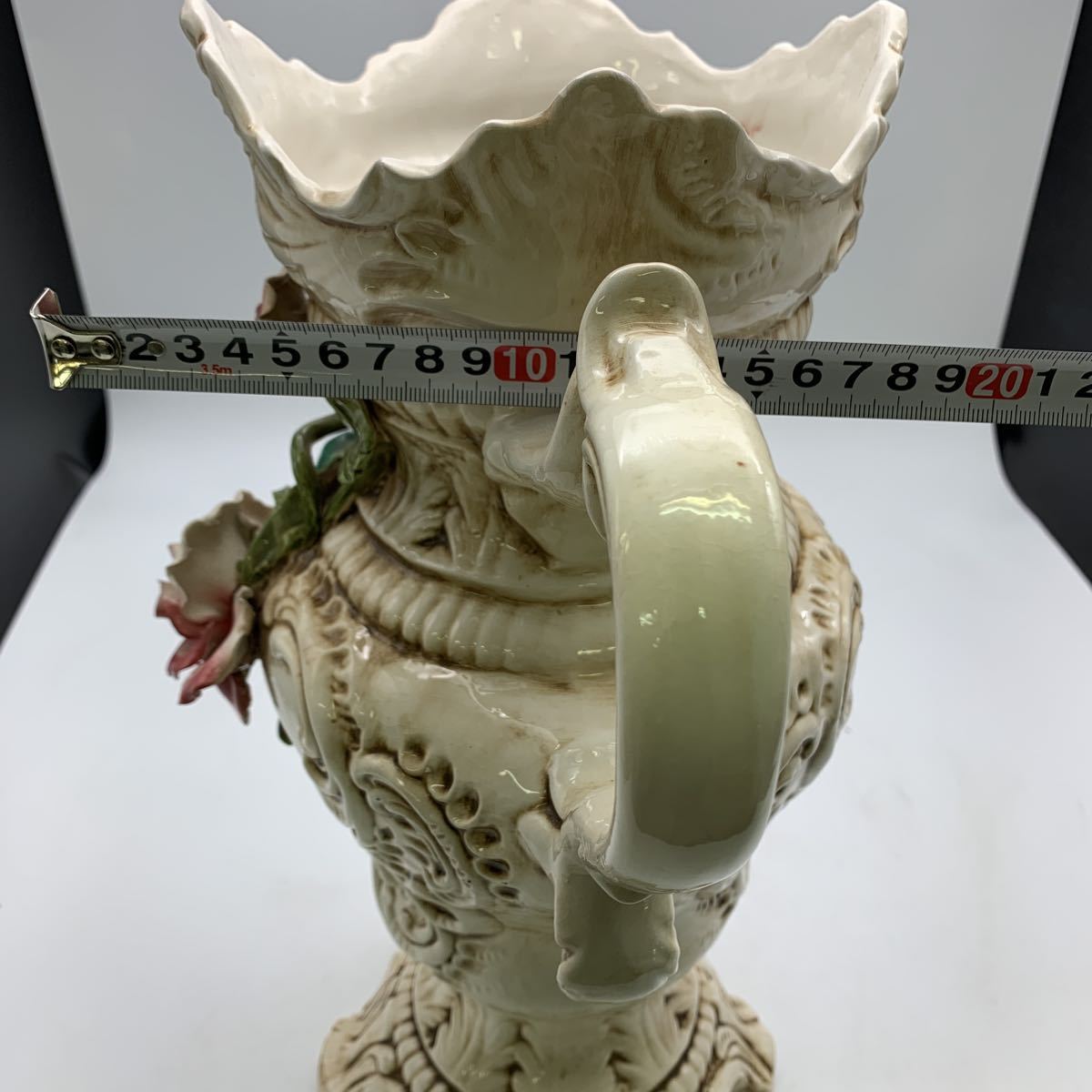 5-1-44□イタリア製 Capodimonte カポディモンテ 花瓶 置物 オブジェ