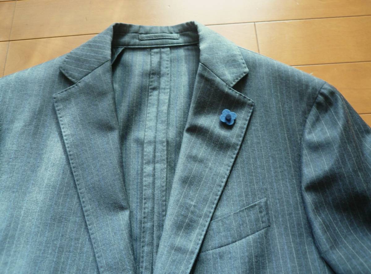 LARDINI ピンストライプ ダブルスーツ グレー FARFETCH JP Lardini 