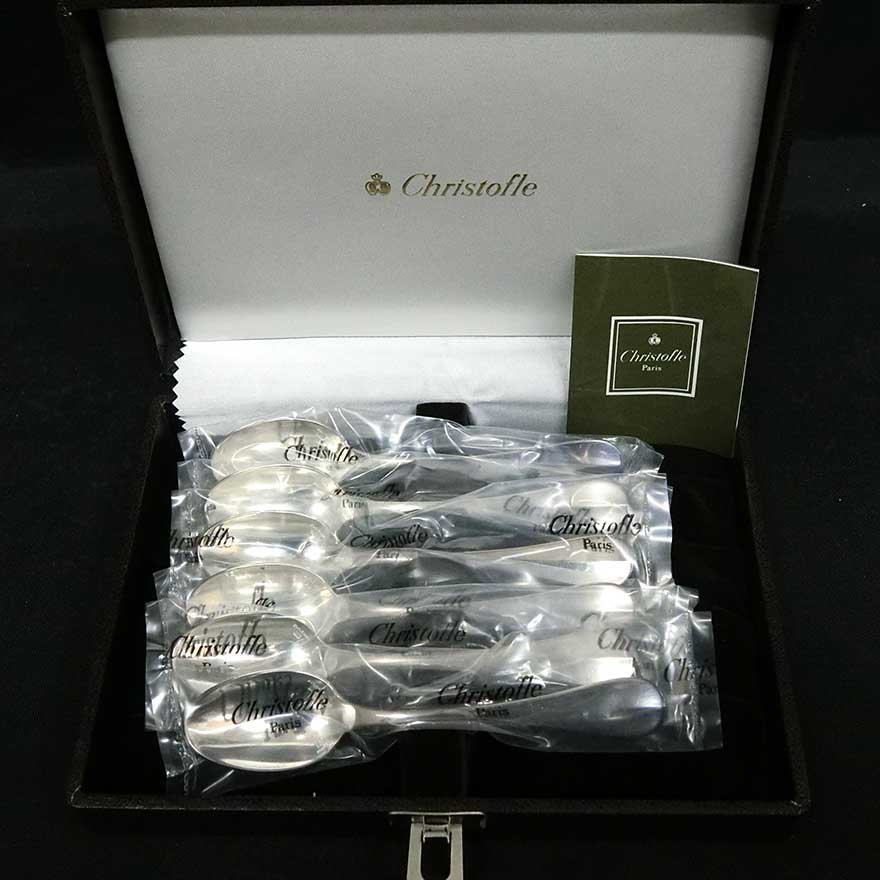慈光】2342 未使用 クリストフル Christofle スプーン 13cm 6本