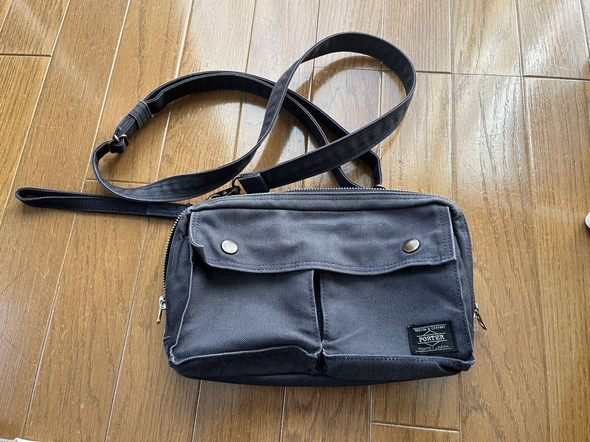 ポーター PORTER/吉田 ショルダーバッグ - キャンバス ダークグレー