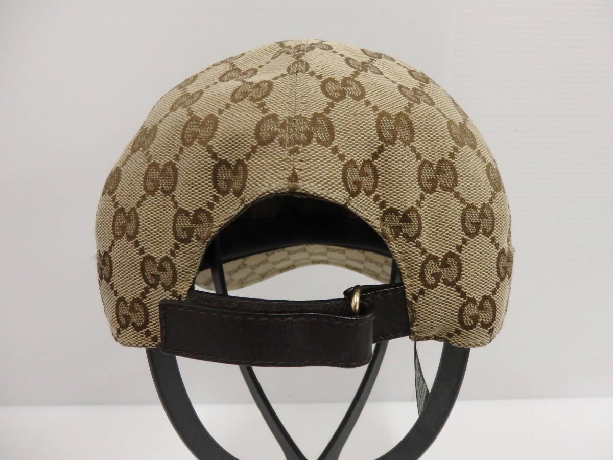 sb87)GUCCI グッチ GG キャンバス ベースボールキャップ シェリー
