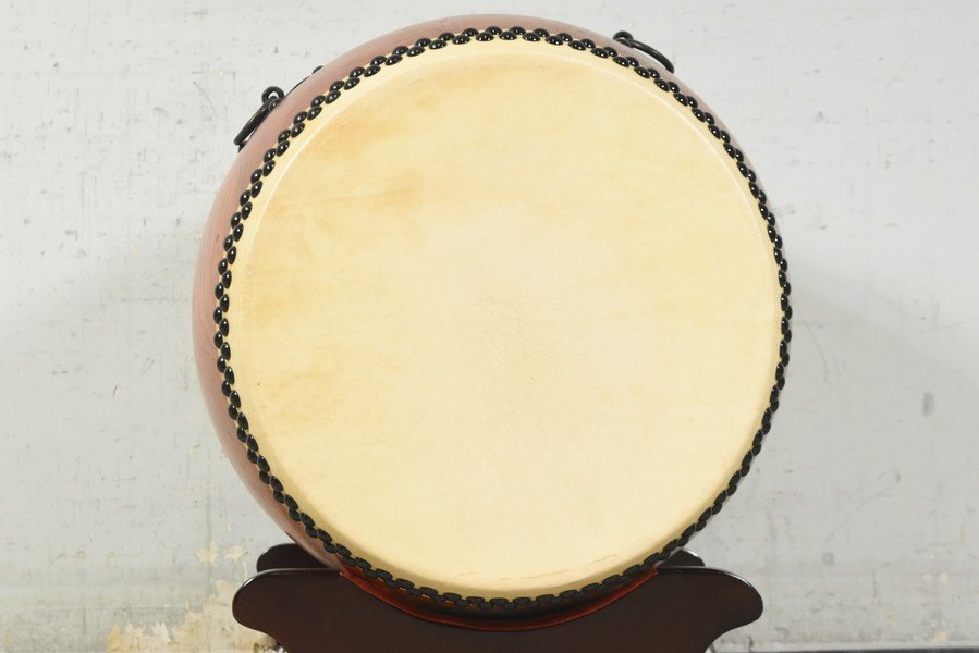 和太鼓 岡田屋布施 東京浅草 直径約48cm +1.6尺用万能台座 2点付属 和