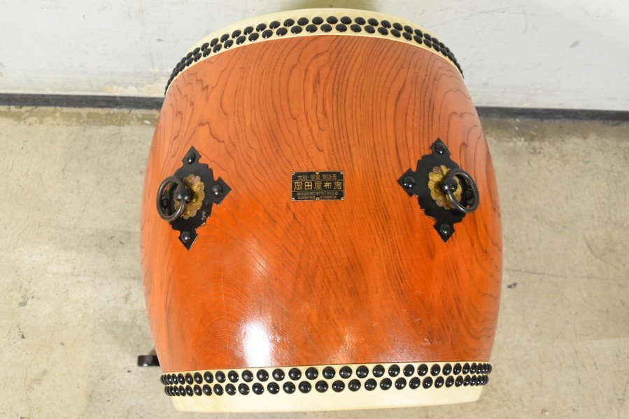 和太鼓 岡田屋布施 東京浅草 直径約48cm +1.6尺用万能台座 2点付属 和