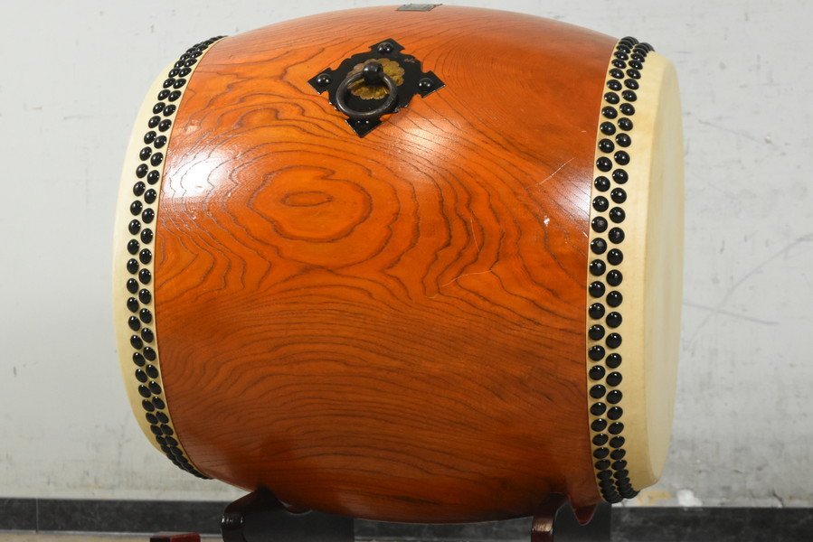 和太鼓 岡田屋布施 東京浅草 直径約48cm +1.6尺用万能台座 2点付属 和