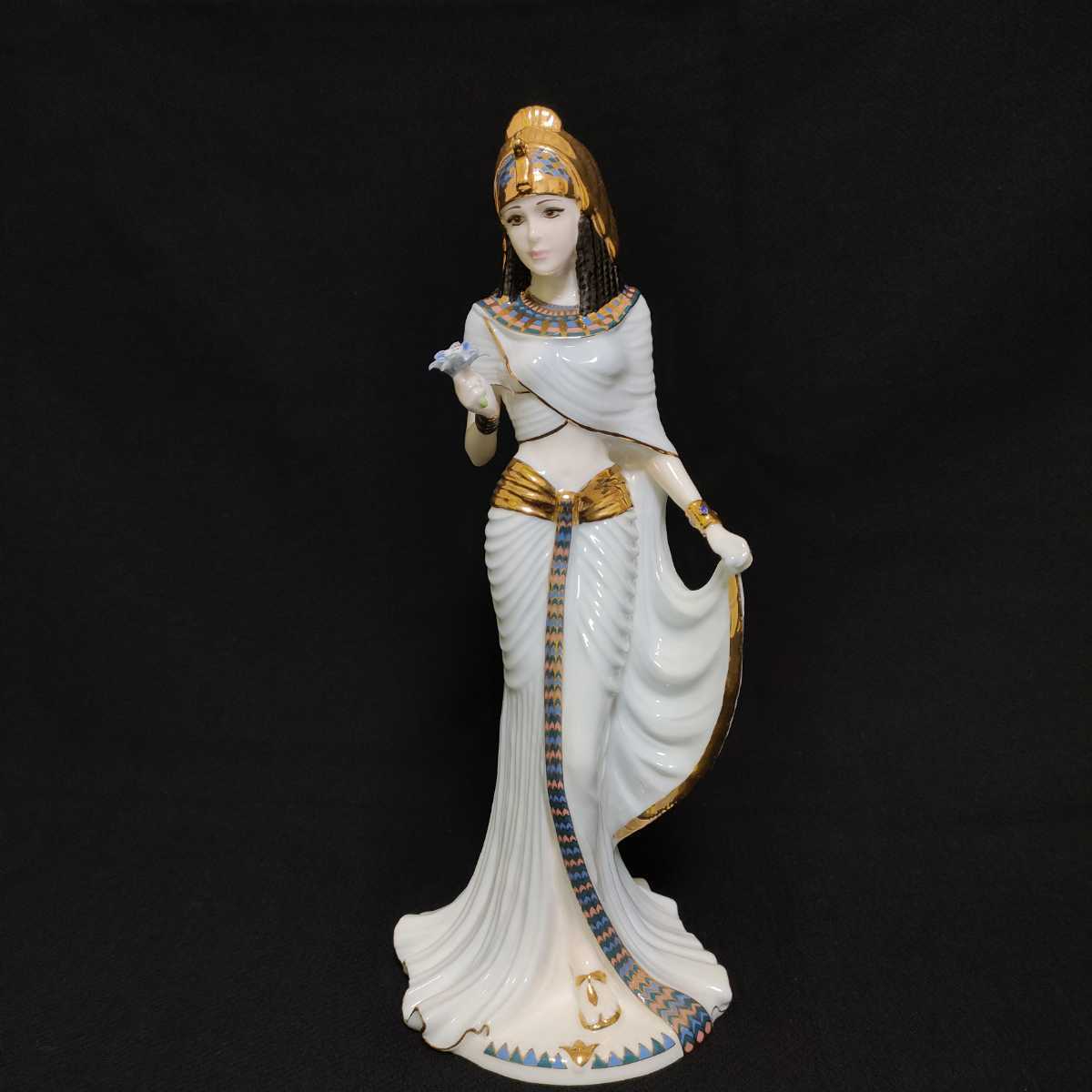 RK59■ 【世界限定品】COALPORT コールポート クレオパトラ フィギュリン イギリス アンティーク 金彩 陶器人形 ヒビ欠け無し 美品