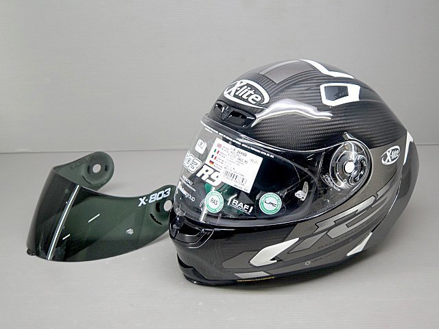 ★『展示品』 NOLAN X-lite X803RS スカイワープ ホワイト/49 ウルトラカーボン フルフェイスヘルメット Mサイズ 26450 SW2404
