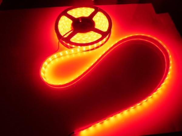 同梱可 劣化防止 防水カバー付 2列 LEDテープライト LED蛍光灯 24V 5M 赤 レッド/アンダー サイドマーカー アンドン E