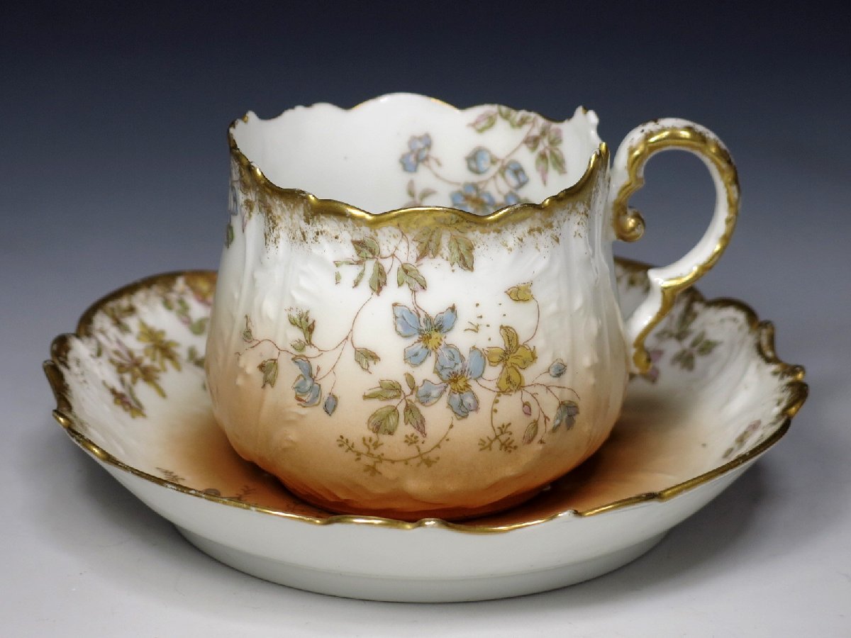 アンティーク M.REDON LIMOGES 1891～1896年 カップ＆ソーサー 金彩