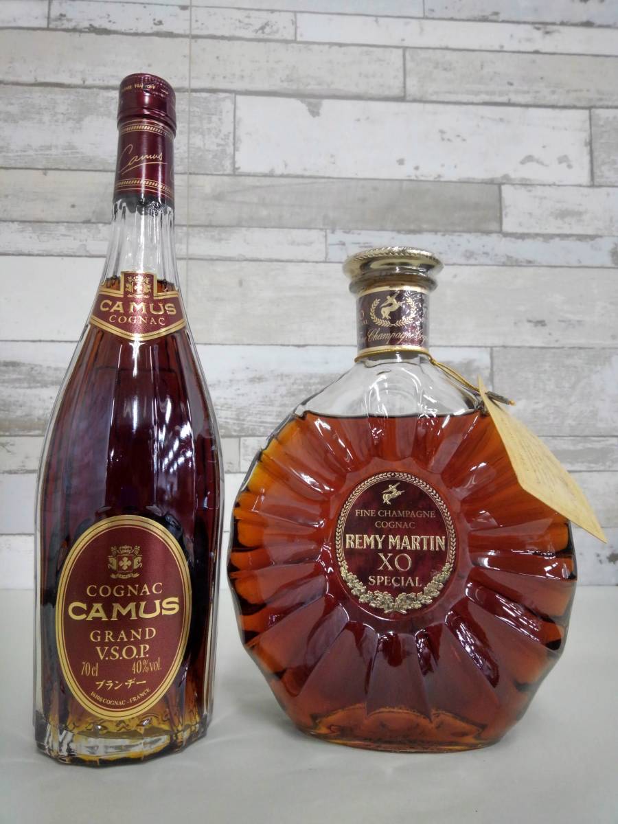 H252492(022)-848/TH12000　酒 2本 まとめ CAMUS GRAND VSOP カミュ 700ml 40% / REMY MARTIN XO FINE CHAMPAGNE COGNAC 1000ml