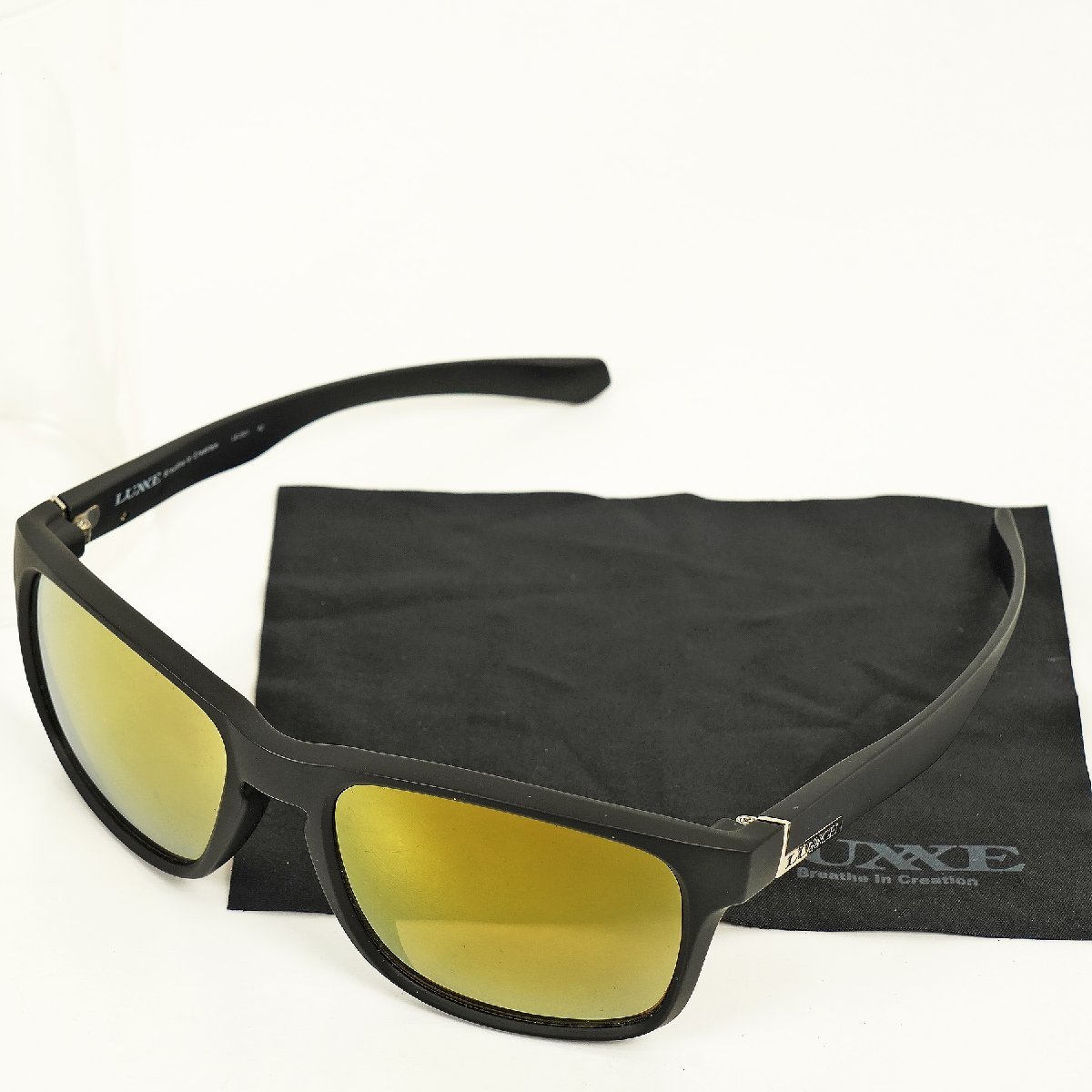 美品 LUXXE ラグゼ Spekkies LUNA LE3001-#2 マットブラック×ダークブラウン/ゴールドM 偏光サングラス スペッキーズ ルナ [Y2441]