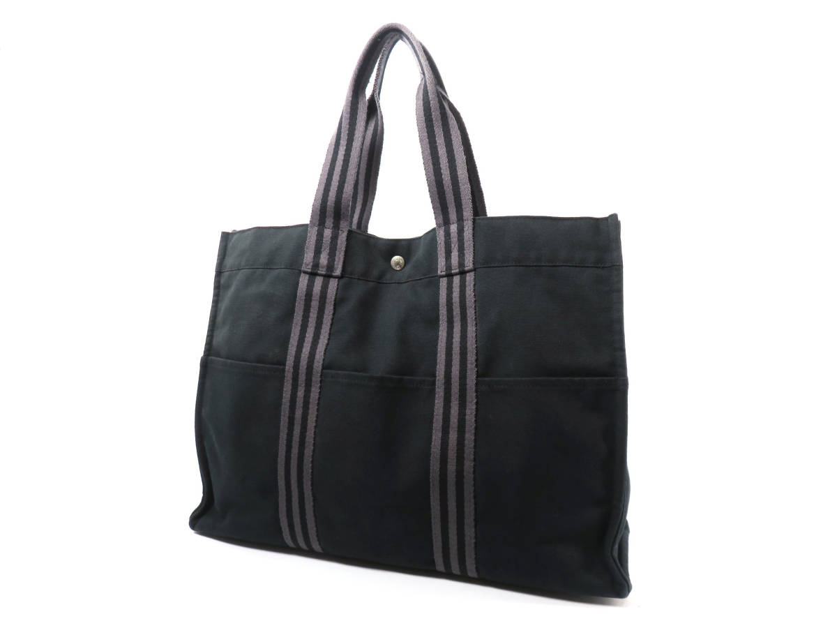 8439 美品 HERMES エルメス フールトゥ GM キャンバス トートバッグ 