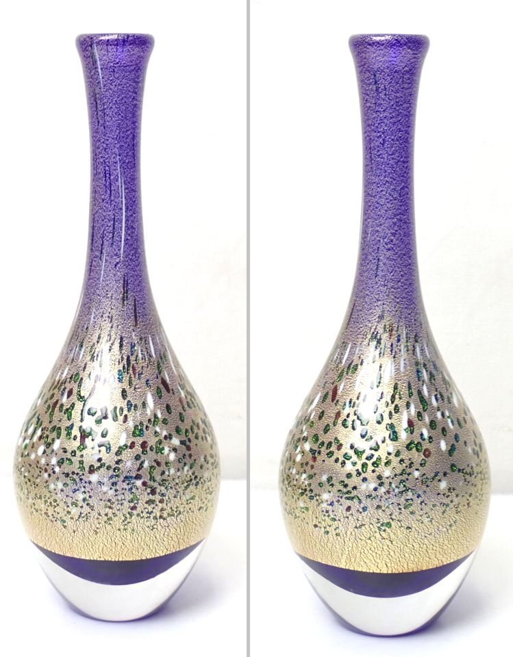 ☆1円 美品 黒木国昭 金彩 琳派 花器 高さ約25cm/共箱付き/花瓶 
