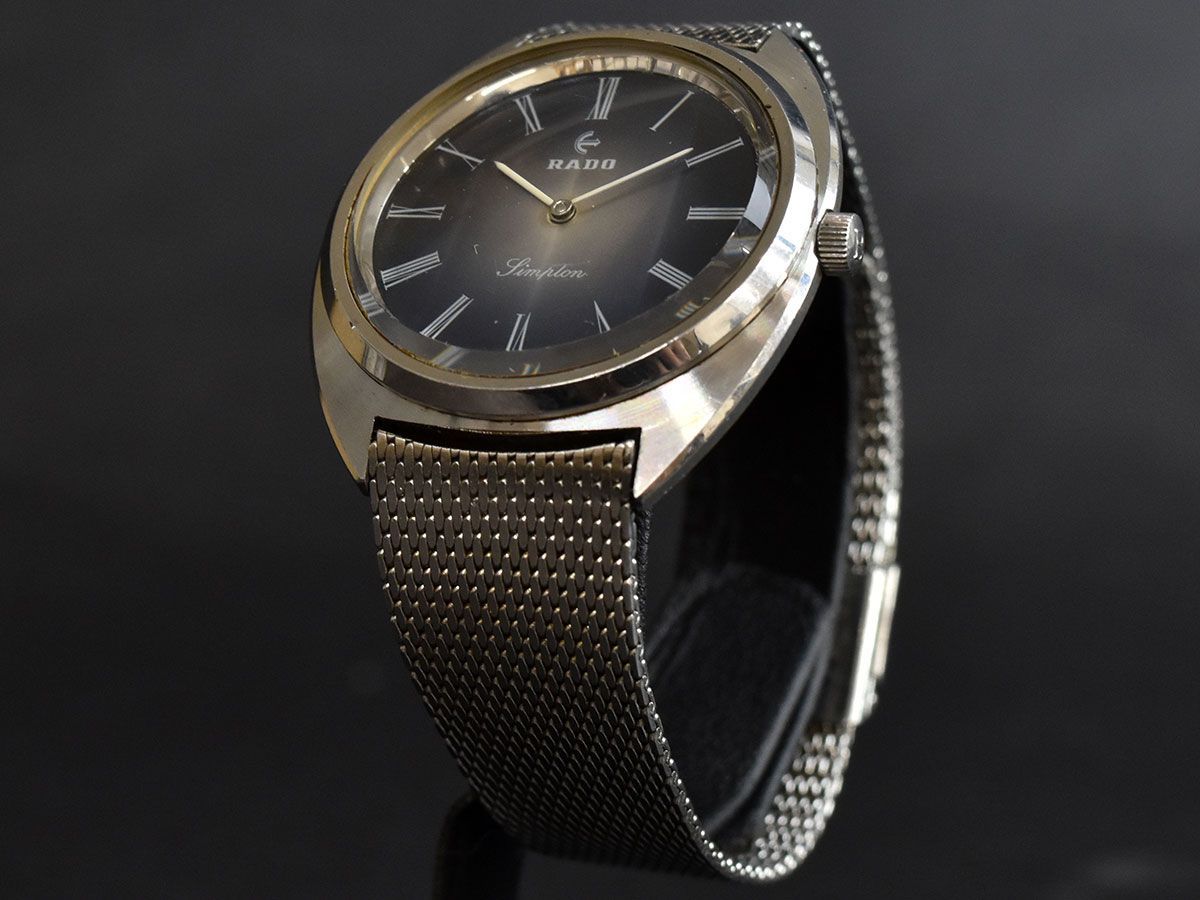 送料360円 ラドー 腕時計 Simplon ローマン シルバー金具 手巻き メンズ 社外ベルト 稼働 RADO QT124-61 同梱NG ラドー RADO シンプロン Timer BH0606257 Roll