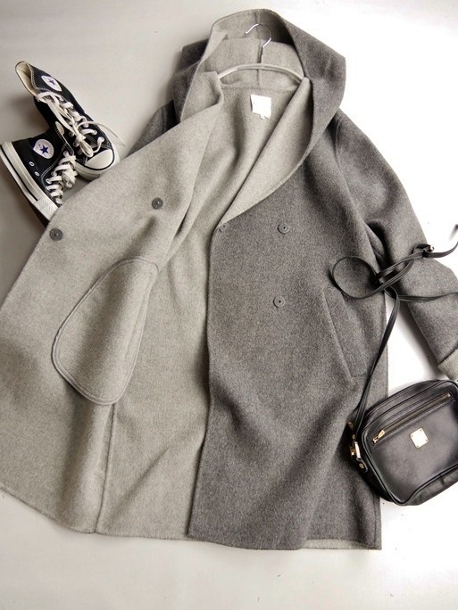 組曲 KUMIKYOKU 大人可愛いゆったりダブルフェイス上質ウール