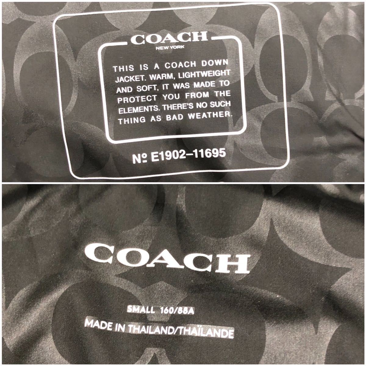 COACH】美品 ミッド ダウン パッファー・シアリング ブラック S CB648 