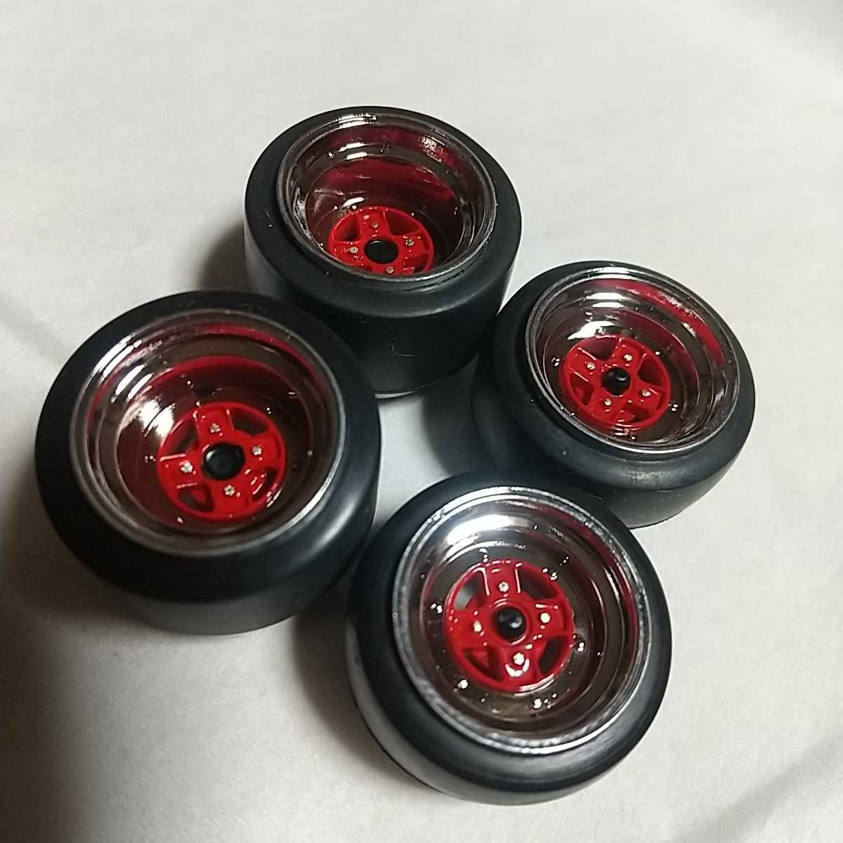 1/24 アオシマ 14インチ SSR マークII ホイール スリックタイヤ セット 