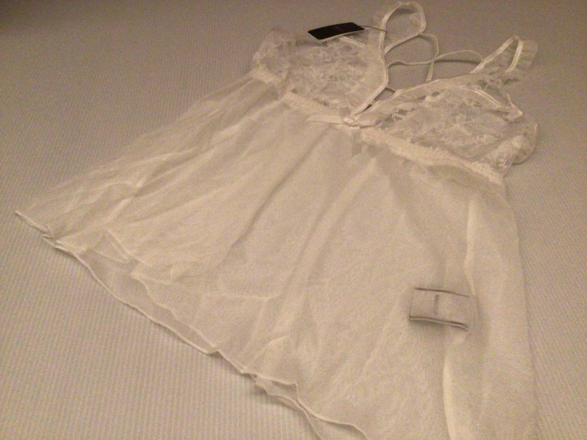 N065☆新品／Ravijour（ラヴィジュール）／シースルセクシー下着パンツセット／ONE SIZE／ホワイト／R620431