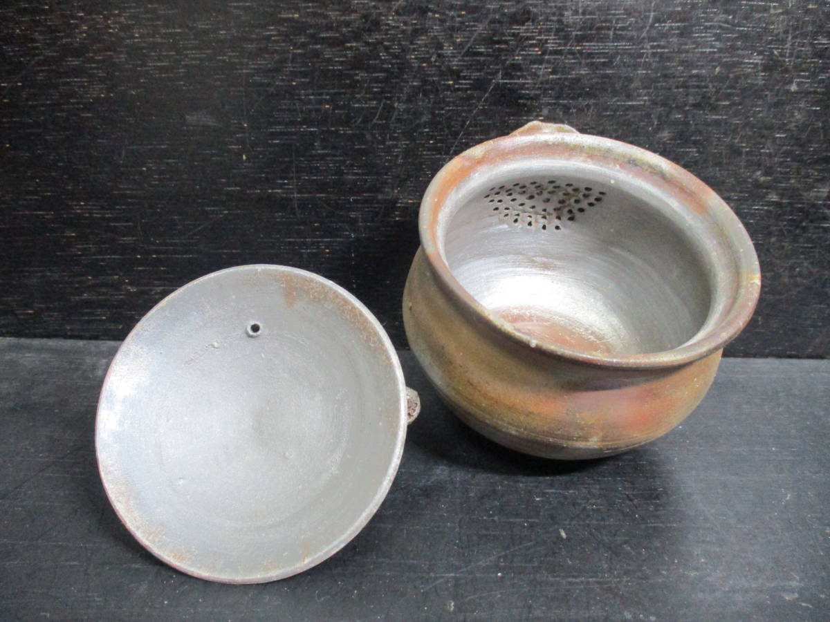 本山和泉作 備前焼煎茶器 龍摘み宝瓶 湯冷まし 煎茶碗五客 茶道具 共箱
