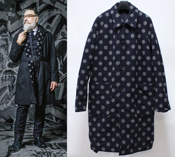 Engineered Garments エンジニアードガーメンツ Reversible Coat Polka Dot Jacquard / Nyco Ripstop リバーシブル コート M ドット