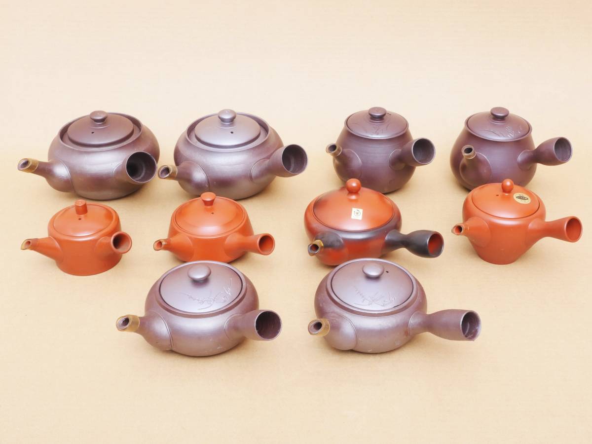 【未使用】 萬古焼 万古焼 急須10点セット 南景製陶園 煎茶道具 C1229-7