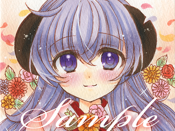 ★同人 手描き イラスト 【 ひぐらしのなく頃に 】 羽入 ★ ハガキ 
