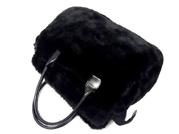1円 DOLCE&GABBANA ドルチェ&ガッバーナ ファー トートバッグ ショルダーバッグ 肩掛け レディースブラック系 AH1172オキ