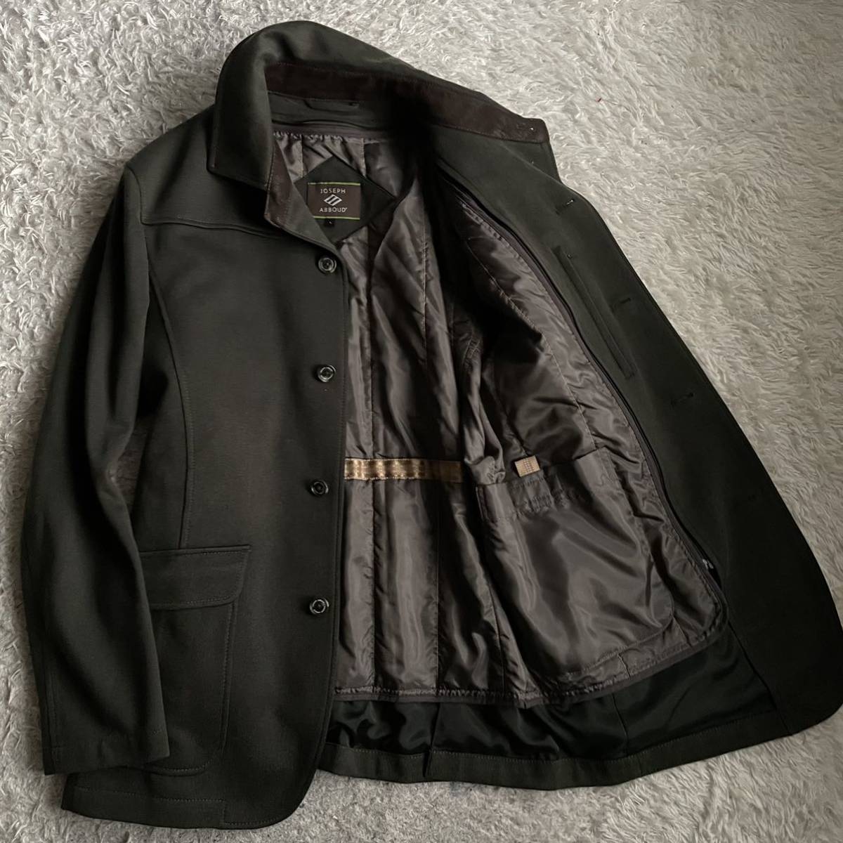 252 【未使用級】ジョセフアブード 『大人のお洒落感』JOSEPH ライナー付き コート メンズ カーキ L ジャケット