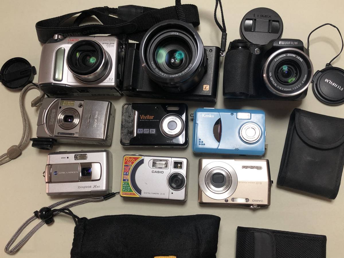 OLYMPUS FUJIFILM CASIO Panasonic コンパクトデジタルカメラ 8 台