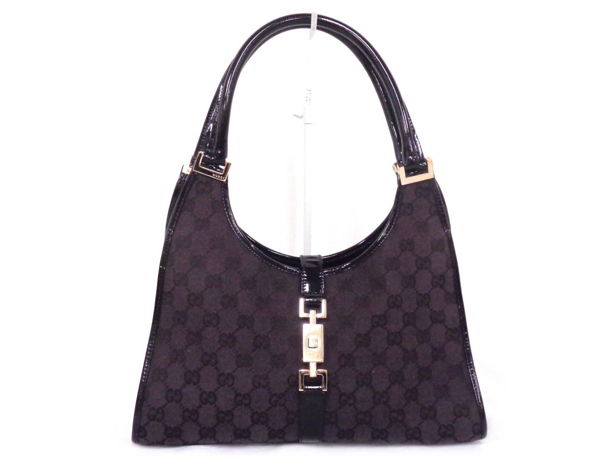 APA578●【GUCCI/グッチ】ジャッキー GG ショルダー/ハンドバッグ 002 1067 1705 黒×茶 ■NJ907