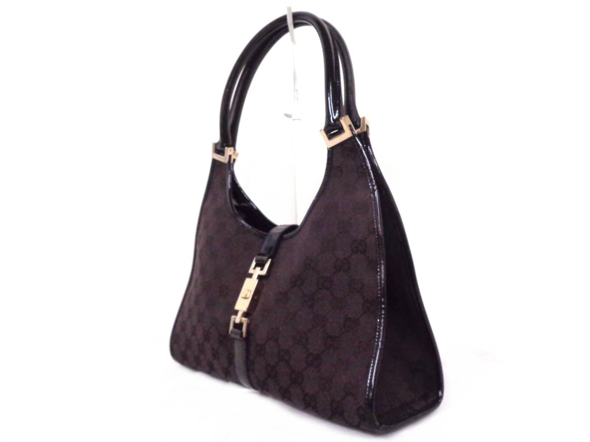 APA578●【GUCCI/グッチ】ジャッキー GG ショルダー/ハンドバッグ 002 1067 1705 黒×茶 ■NJ907
