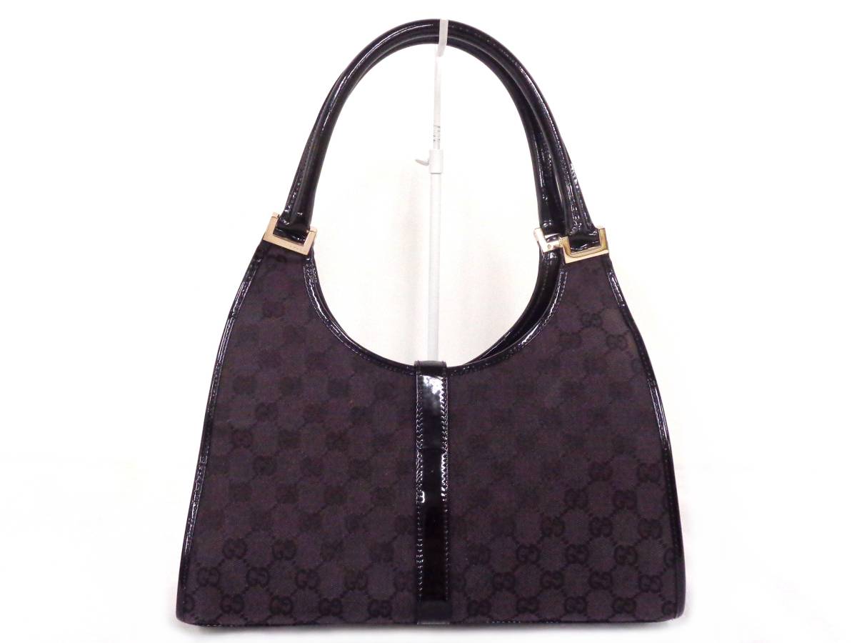 APA578●【GUCCI/グッチ】ジャッキー GG ショルダー/ハンドバッグ 002 1067 1705 黒×茶 ■NJ907