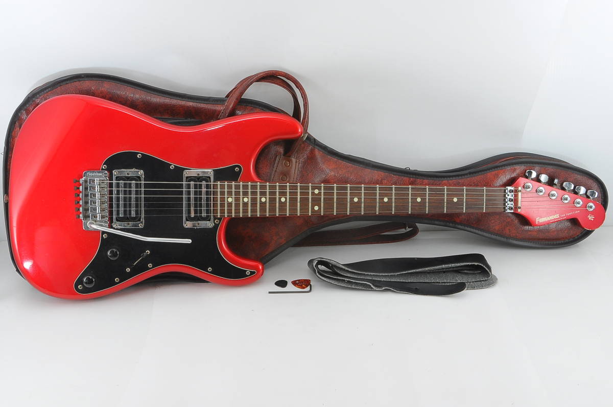 FERNANDES THE FUNCTION エレキギター レザーケース付 CRX18]動作品 フェルナンデス ザ・ファンクション エレキギター 赤黒