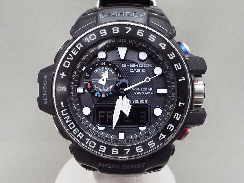 1円〜!! CASIO/カシオ G-SHOCK ガルフマスター マルチバンド6 電波ソーラー メンズ腕時計 GWN-1000B 【W6117y】