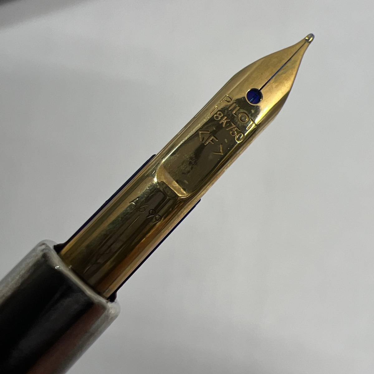 パイロット PILOT ノック式 万年筆 ペン先 18K 750 〈F〉 ブルー