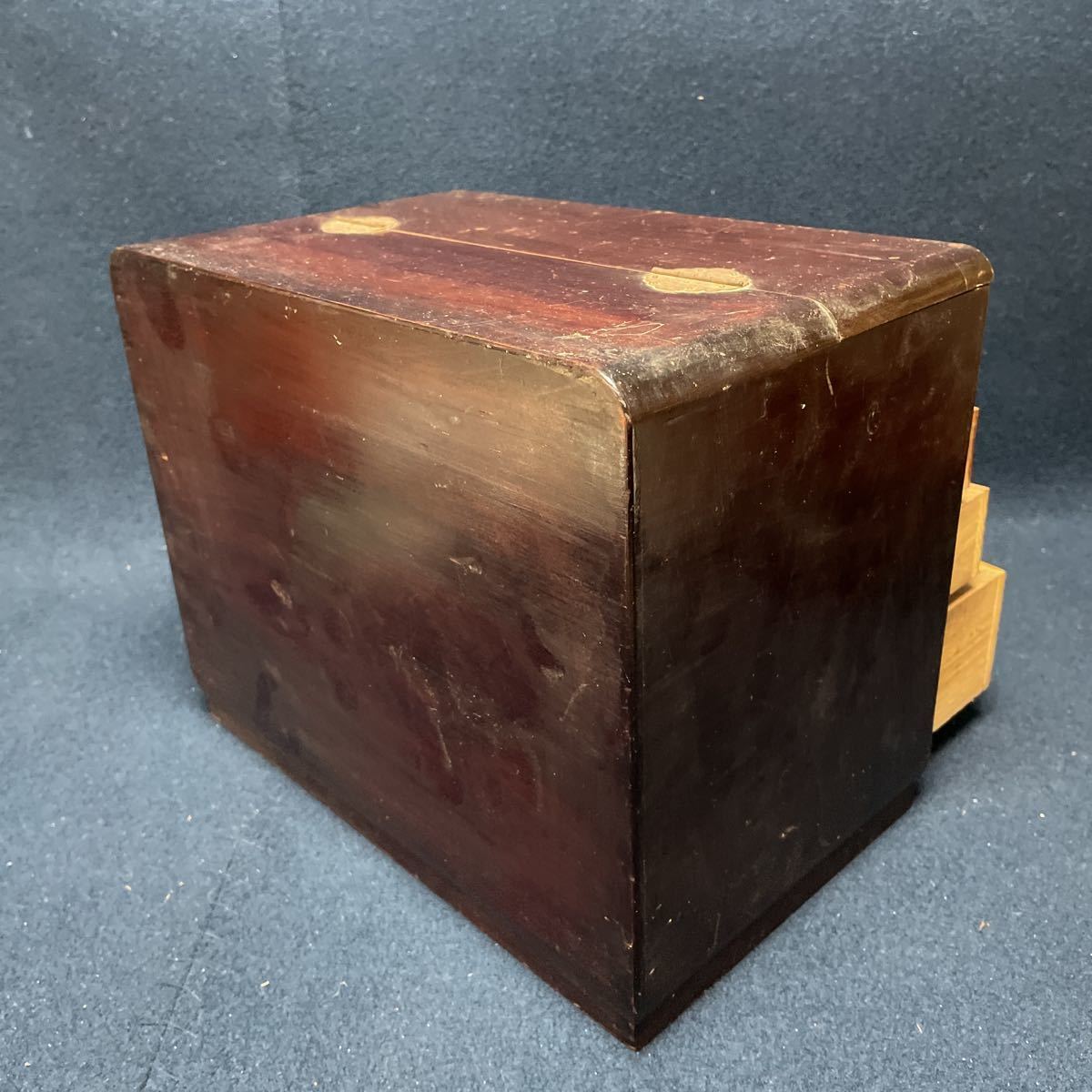 時代小物入れ 表面黒柿小引き出し 四段ミニ箪笥 昭和レトロ 和風家具 