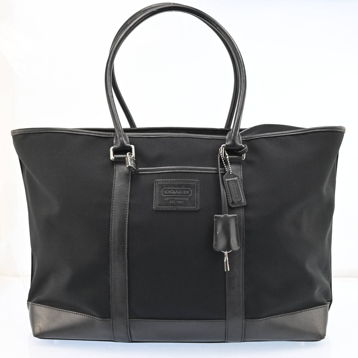 美品 COACH コーチ トートバッグ 旅行バッグ ボストンバッグ ブラック 