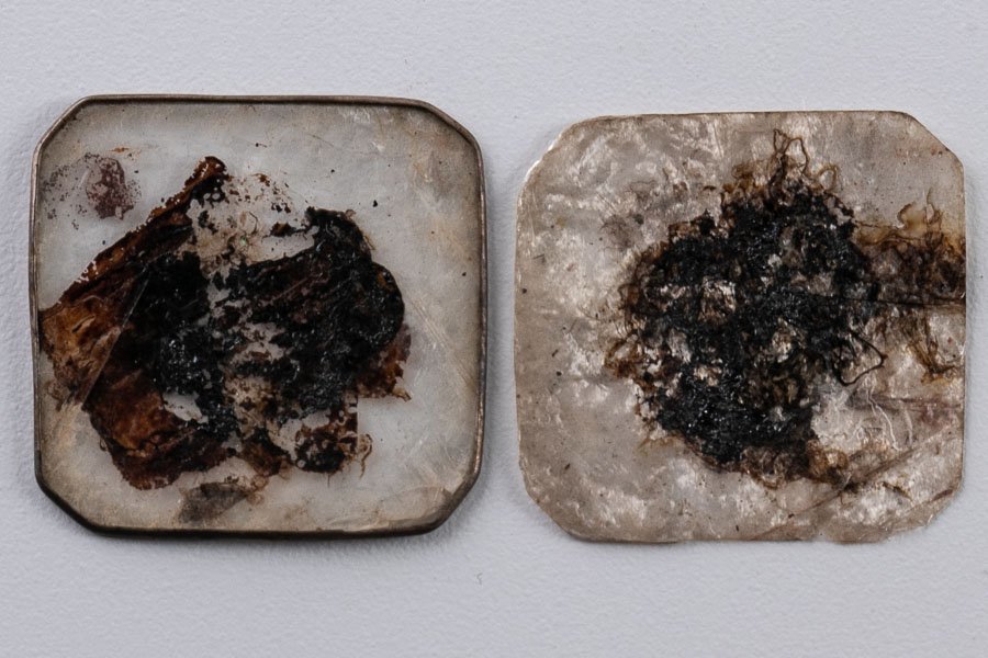 茶道具】『 黒漆牡丹蒔絵重香合 銀葉 箱付 14399 』三段重 茶道