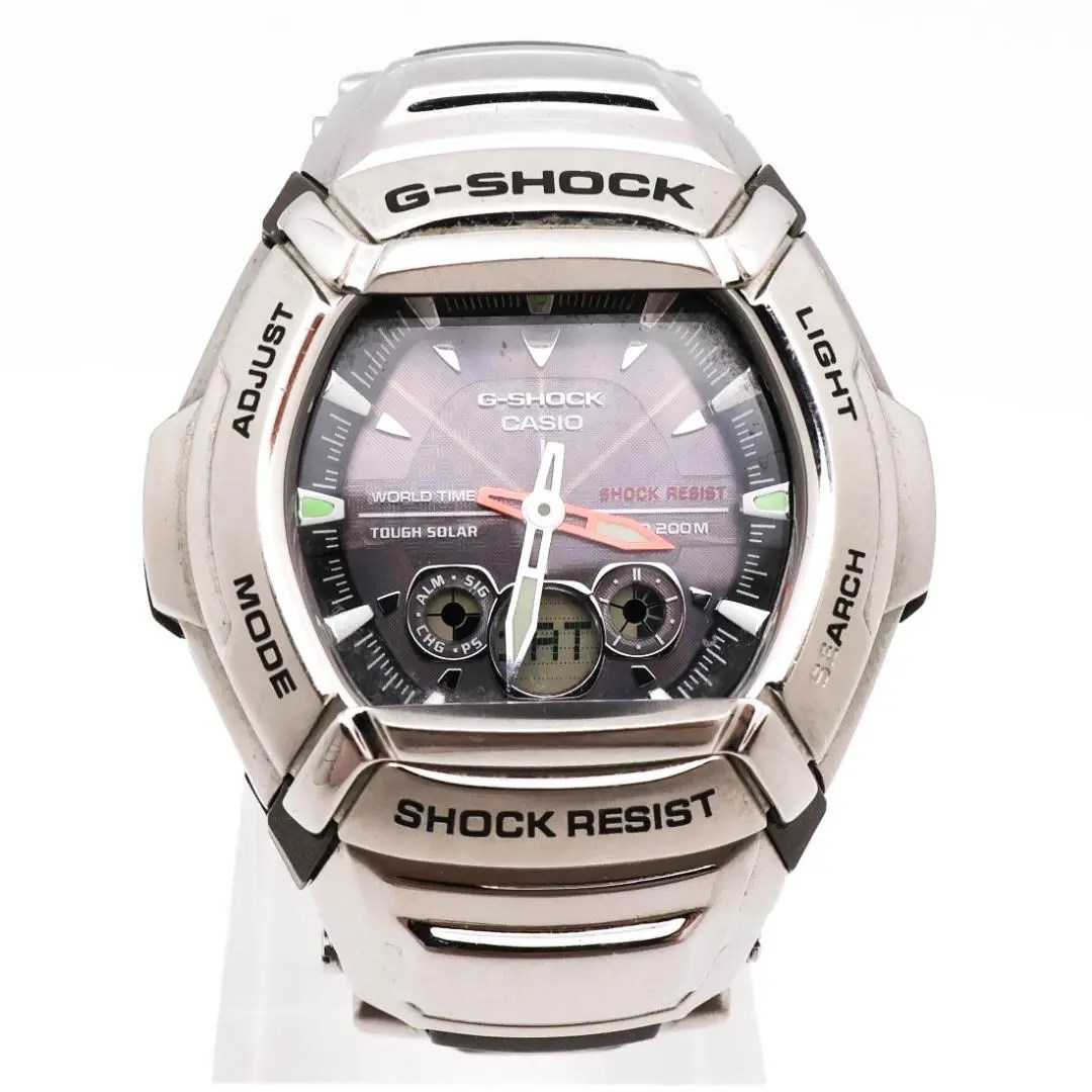 人気》G-SHOCK 腕時計 ソーラー シルバー アナデジ 20気圧防水 - 人気 