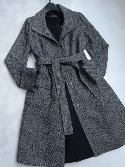 レリアン Leilian 美品 高級 上質ウールブレンドエレガンスコート 高級プラチナタグ